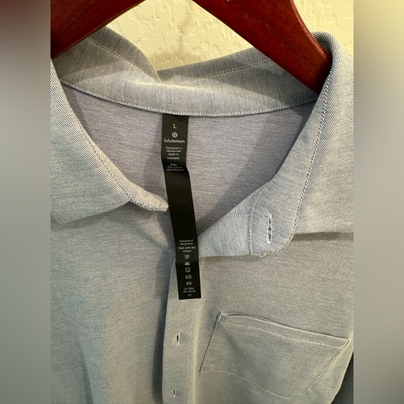 Lululemon Men’s Commission Long Sleeve Shirt in Blue - Size L - Picture 2 of 3